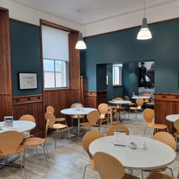 The seating area inside Cafe North in the North Coast Visitor Centre