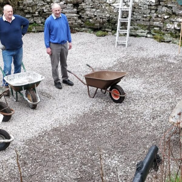 Workers with the Caithness Broch Project restoring the Achavarasdal Broch