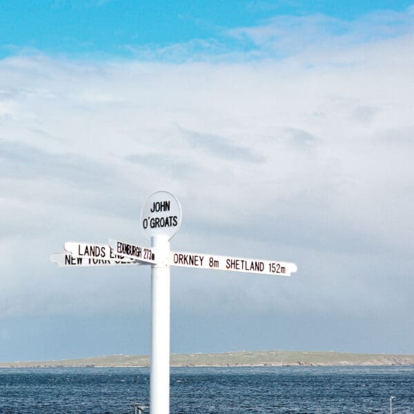 The iconic John o'Groats Signpost