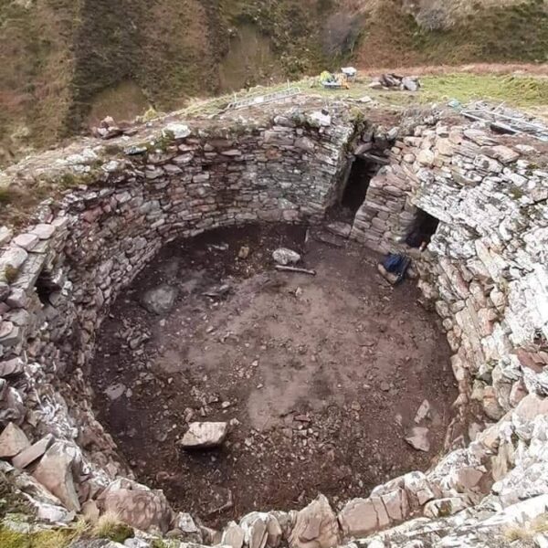 The inside of the Ousdale Broch before it was renovated by the Caithness Broch Projcet