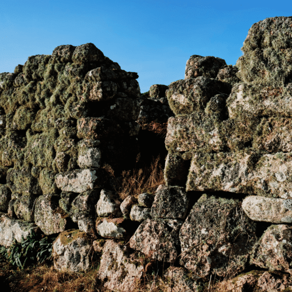 An old clearance croft with evidence of a window, in Badbea Clearance Village, near Helmsdale, Scotland