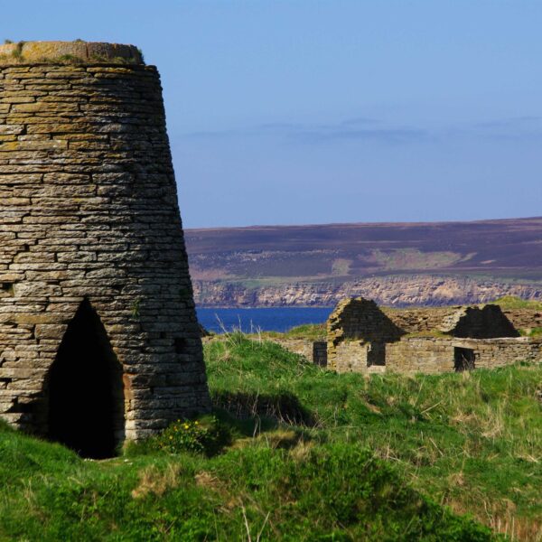 A derelict windmill that used to power saws to cut the flagstone, Castletown, near the North Coast 500