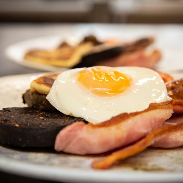 A full-cooked Scottish Breakfast from the Glebe Kitchen, Eddrachilles Hotel